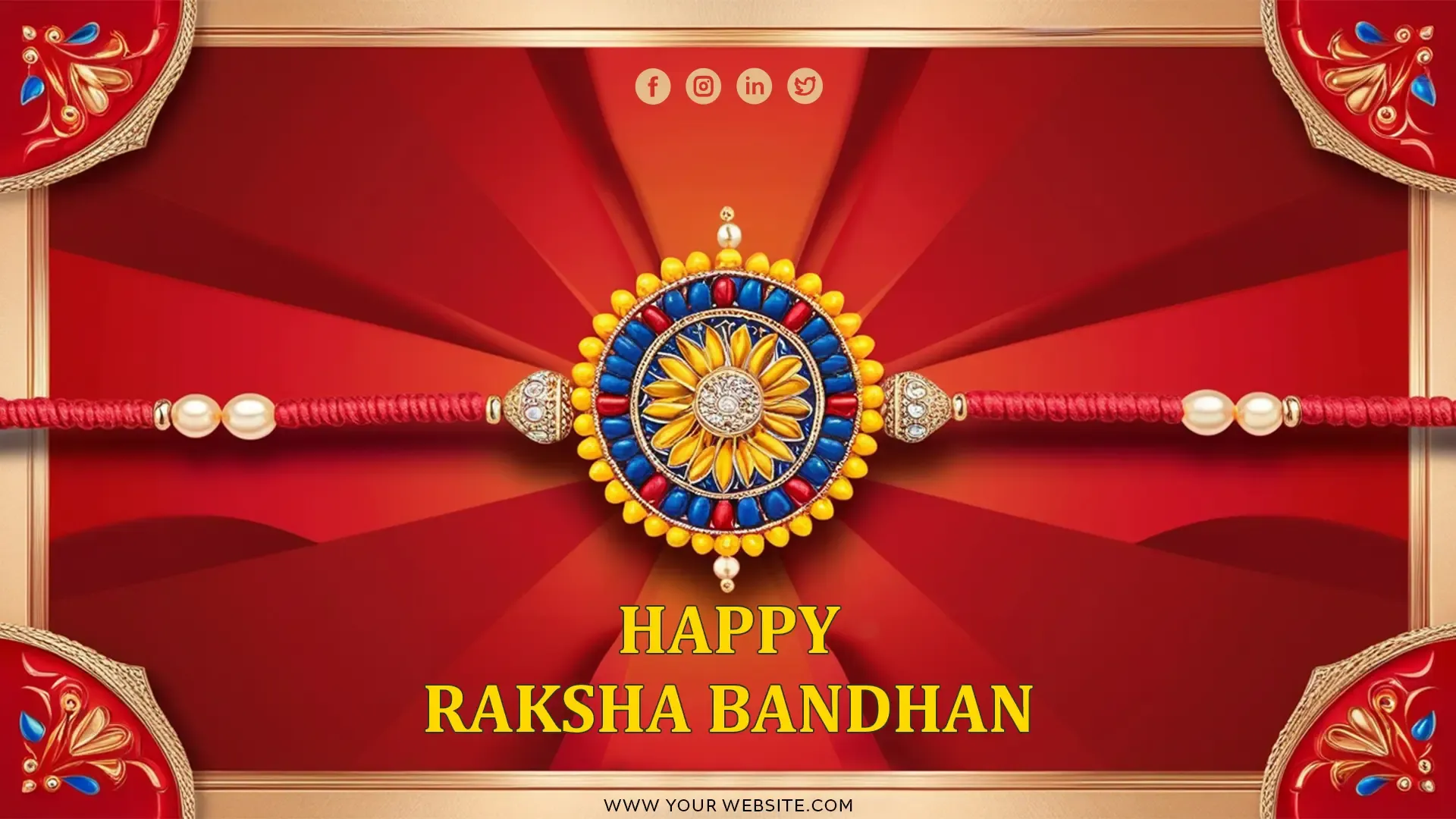 Traditional and Colorful Happy Raksha Bandhan Greeting PSD Template